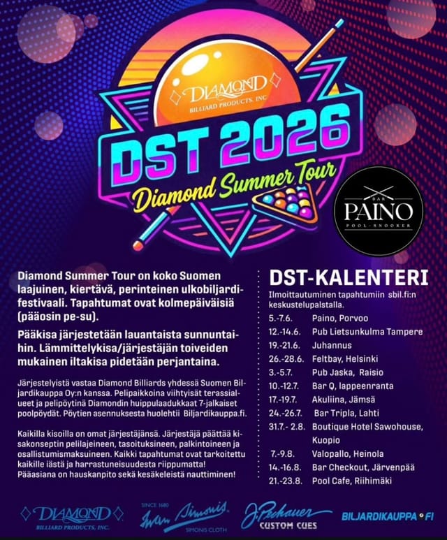 Diamond Summer Tour 2026 -juliste ja kalenteri